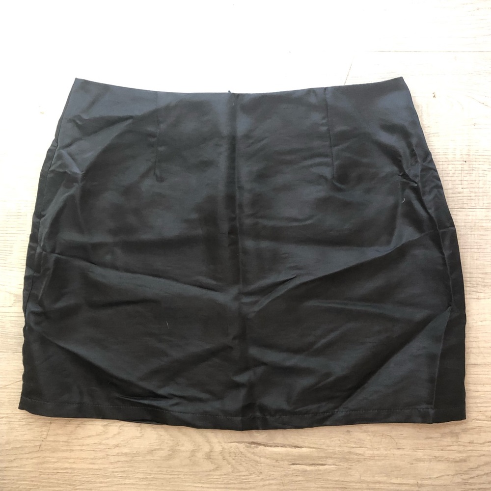 Vintage black satin skirt